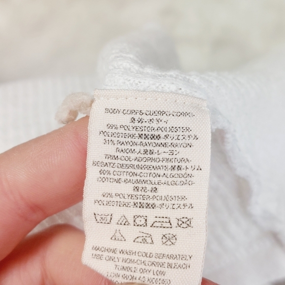 Free People We The Free Off-White Thermal Button Knit Henley Tunic Top P5177 - Picture 7 of 9